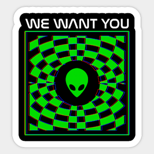 Alien want you! Sticker